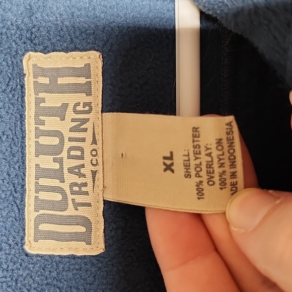 Duluth Trading Co Blue Fleece Zip Up Vest Mens XL Zip Pockets. - Picture 5 of 8